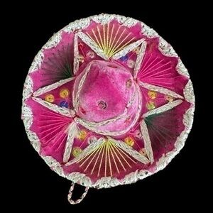 Vintage Handmade Mexican Sombrero - 6” Diameter - MINT CONDITION